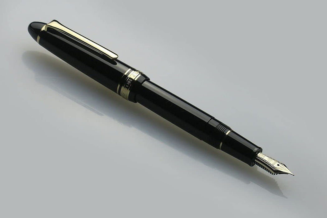 Sailor Fountain Pen Profit Light - Black with Gold Trim Zoom Nib Model 11-1038-720