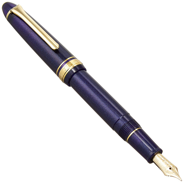 Sailor 鋼筆 Profit 閃亮藍色中尖，淺金色飾邊 11-1038-440