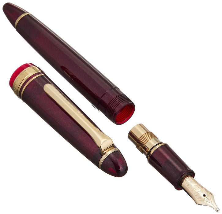 Sailor 钢笔利润 - 闪亮红色，配浅金色装饰变焦笔尖 11-1038-730