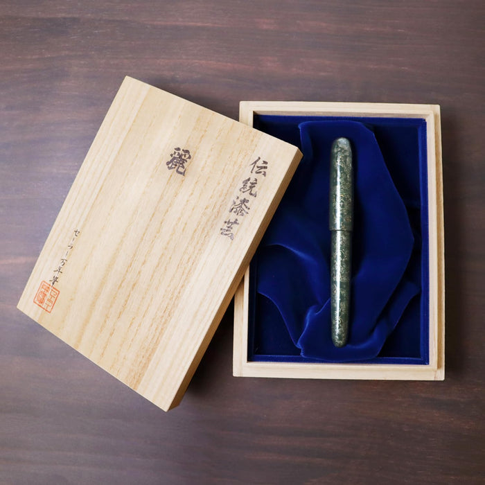 Sailor 钢笔 Rei Aomori 中号笔尖，采用 Tokiwa 颜色和传统漆艺 10-8836-460