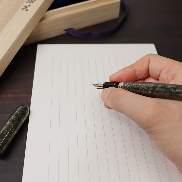 Sailor 钢笔 Rei Aomori 中号笔尖，采用 Tokiwa 颜色和传统漆艺 10-8836-460