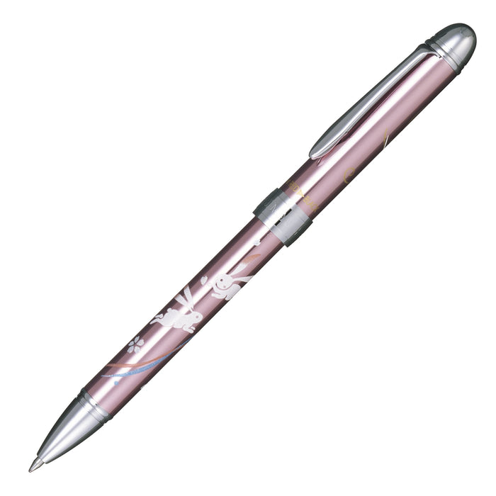 水手鋼筆 16-0332-231 優雅蒔繪兔設計金屬粉紅多功能 2 色筆