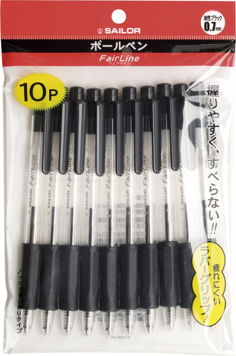 Sailor 钢笔 Fairline 80 黑色油性圆珠笔 10 支装