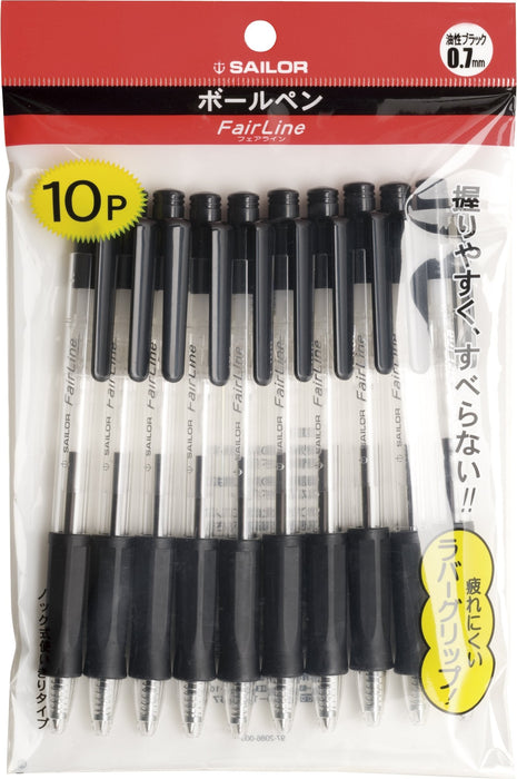 Sailor Fountain Pen Fairline 80 Black Oil-Based Ballpoint Pack of 10