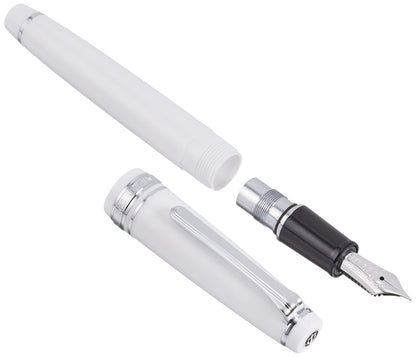Sailor Professional Gear Slim Silver White Medium Fine Fountain Pen 11-1222-310