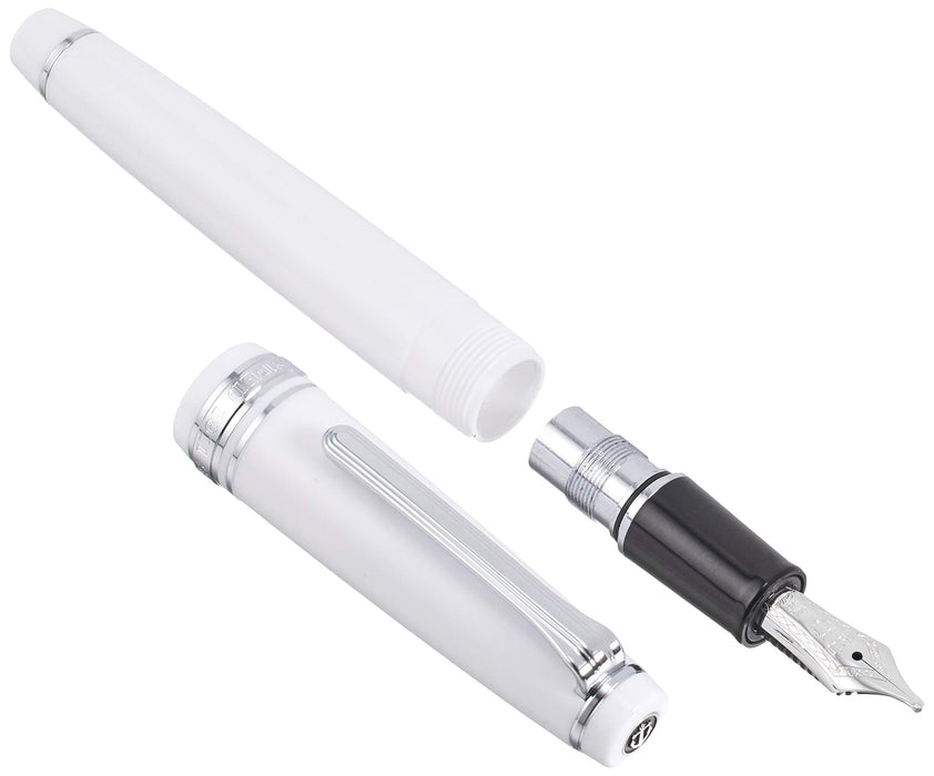 Sailor Professional Gear Slim Silver White Zoom Fountain Pen 11-1222-710