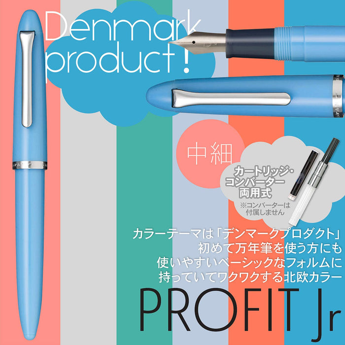 Sailor Fountain Pen Profit Junior in Cyan Blue Medium Fine 12-0222-340