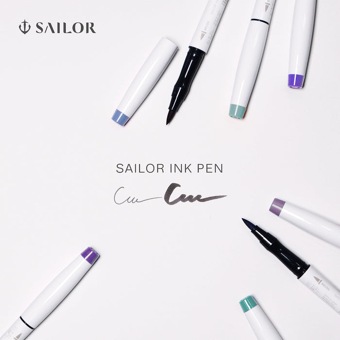 Sailor Fountain Pen 3-Color Set (Midnight White Wave) Water-Based Sailor Ink Pen 25-0900-005