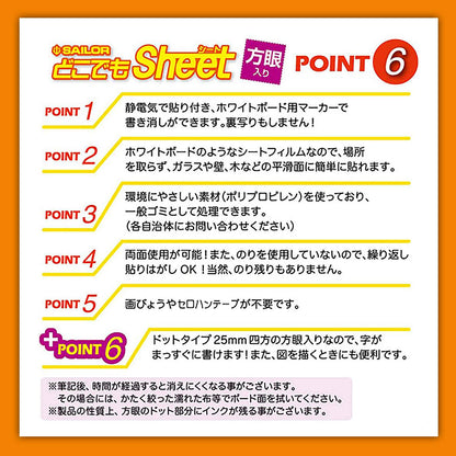 Sailor Fountain Pen Whiteboard Sheet Graph-Enabled 31-3803-000 Model