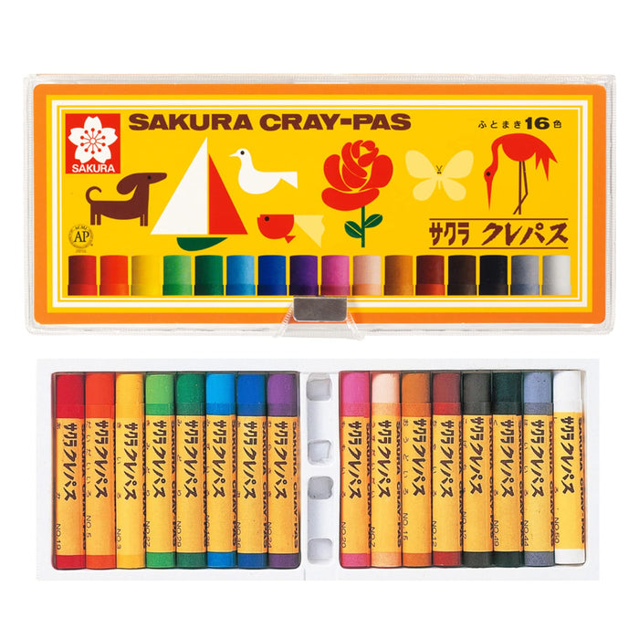 Sakura Color Cray Pas Oil Pastels Set 16 Vivid Colors Lp16S