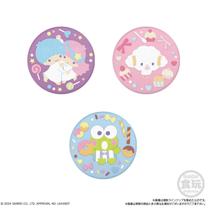 Bandai Sanrio Char Emb Can Badge Biscuit 2 Box 12