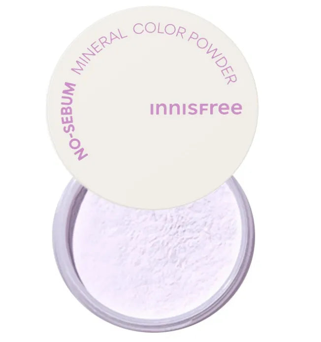 Innisfree No-Sebum Mineral Color Powder (Violet): Dullness & Yellowness 5g - Japanese Foundation