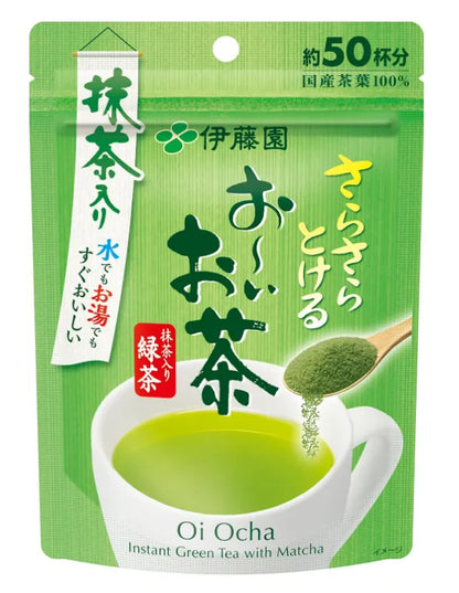 Ito En Oi Ocha Green Tea With Matcha Powder Bag Type Zipper 40g - Powdered Tea From Japan