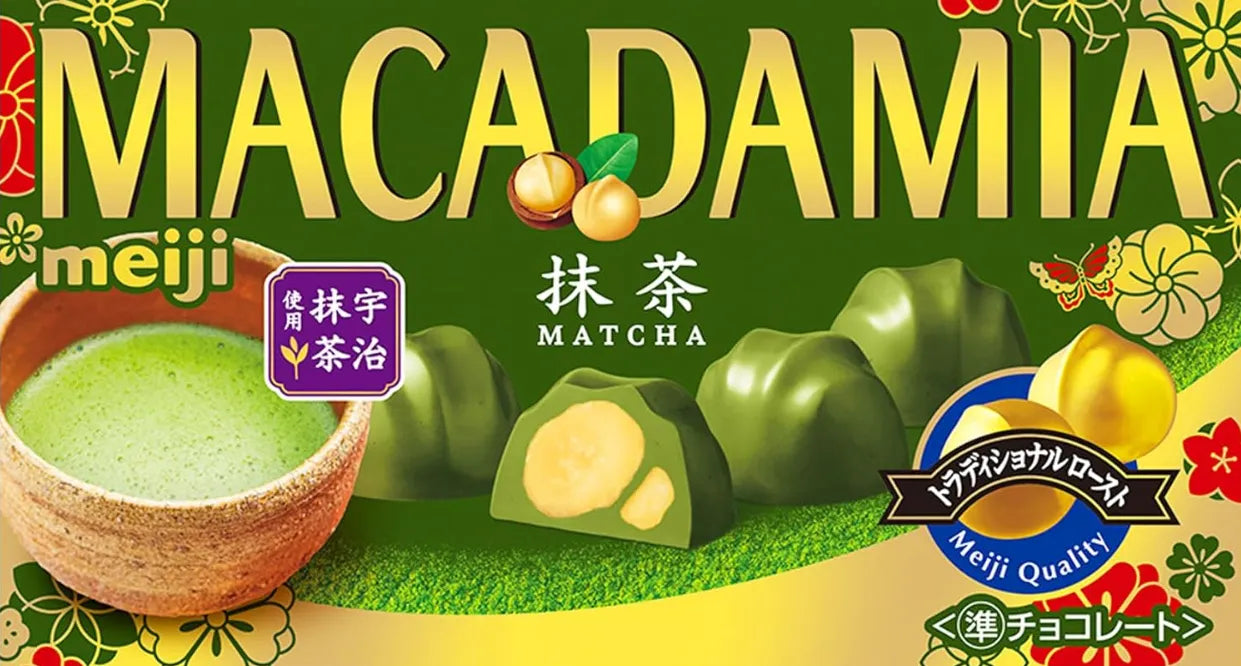 Meiji Matcha Chocolate Covered Macadamia Nuts Snack