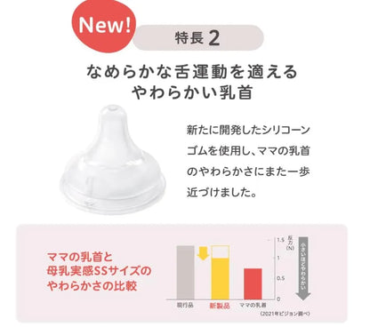 Pigeon Silicone Breastfeeding Nipples S-Size 2-Pack for 1-3 Month Babies