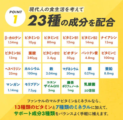 Fancl Multiple Vitamin & Mineral 30 Days 90 Tablets