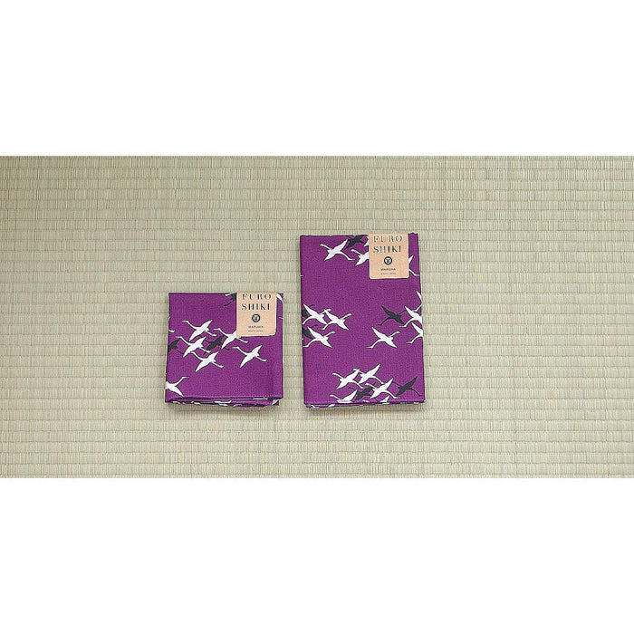 The Countryside Seiran Furoshiki Flying Cranes Cotton Wrapping Cloth