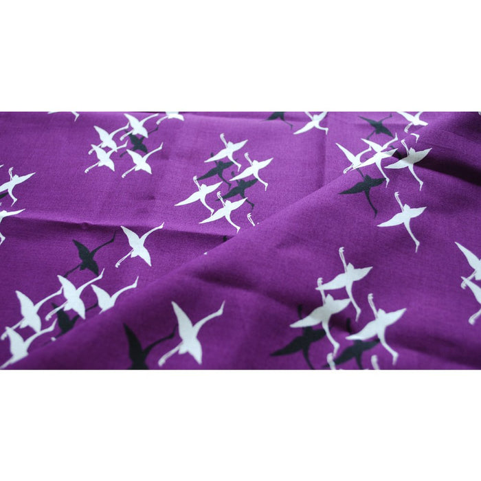 The Countryside Seiran Furoshiki Flying Cranes Cotton Wrapping Cloth