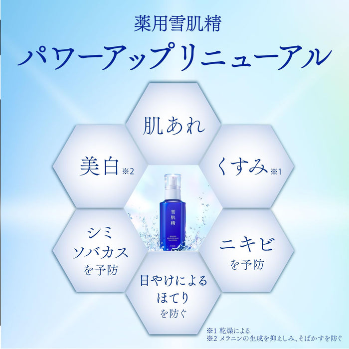 Sekkisei Whitening Emulsion 140ml Brightening Skincare with Licorice & Job's Tears