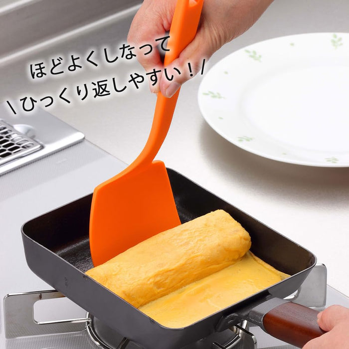 Shimomura Heat-Resistant Nylon Kitchen Spatula Turner Orange Flexible