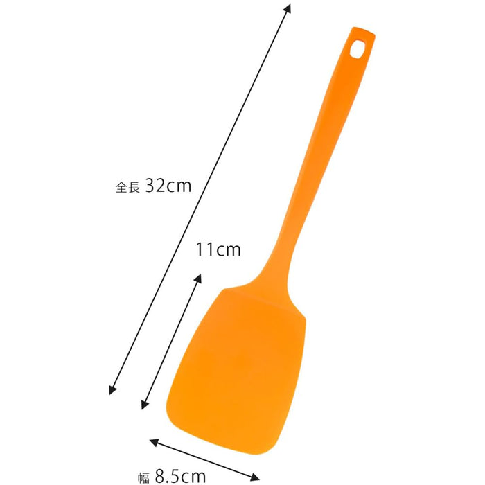 Shimomura Heat-Resistant Nylon Kitchen Spatula Turner Orange Flexible