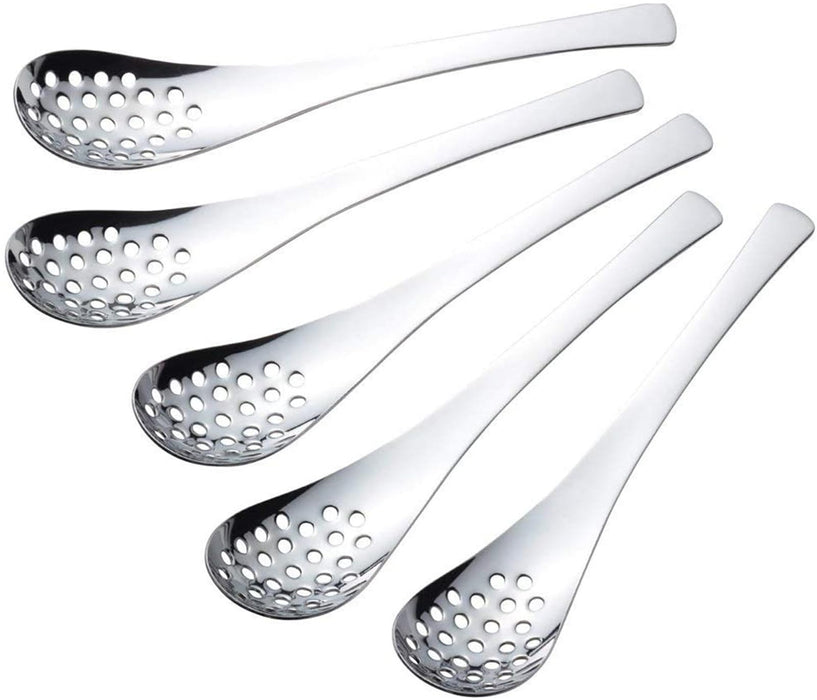 Shimomura Stainless Steel Slotted Serving Spoons Set - 5 Pieces