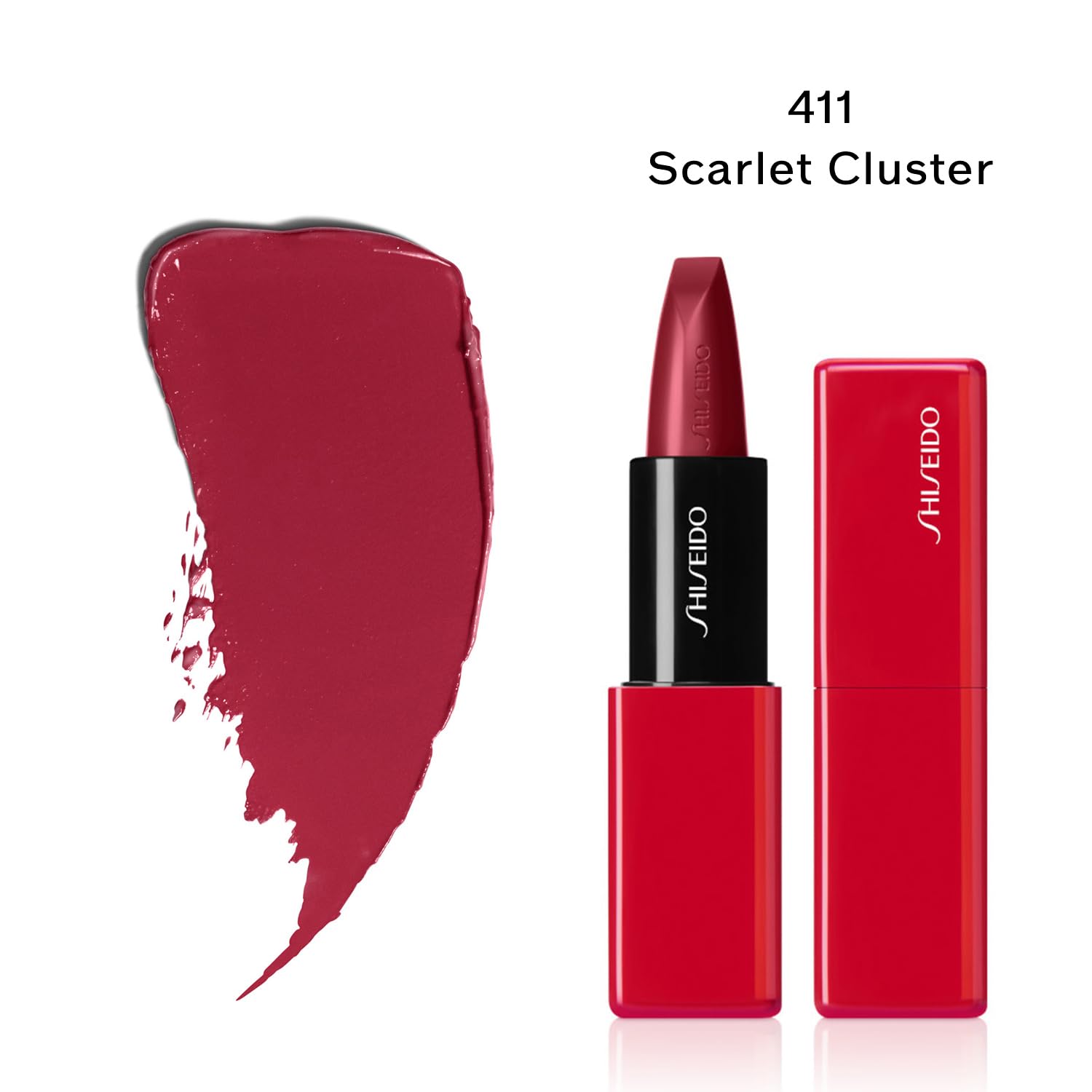 Shiseido Techno Satin Gel Lipstick 411 Scarlet Cluster 3.3G