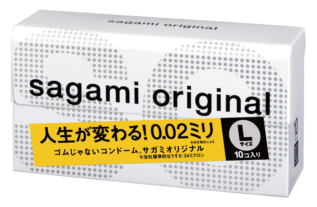 Sagami Original 002 Condom | Thin Polyurethane 0.02mm | L Size Pack of 10