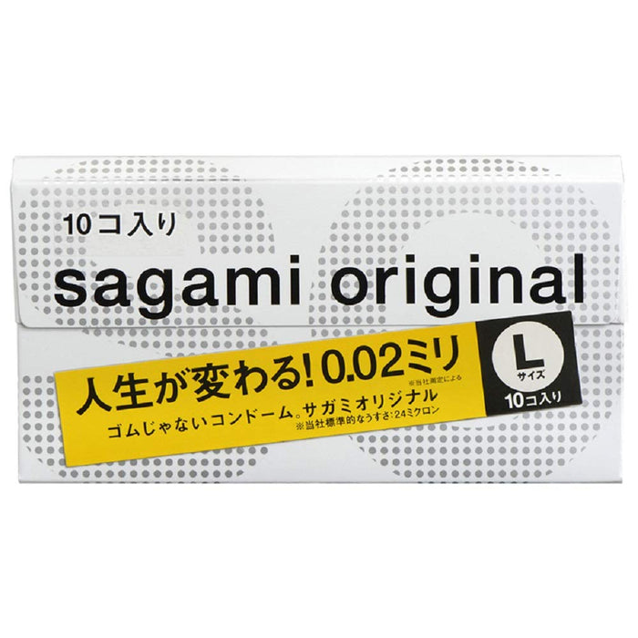 Sagami Original 002 Condom | Thin Polyurethane 0.02mm | L Size Pack of 10