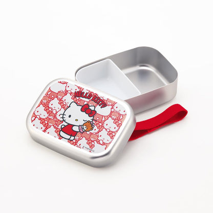 Skater Hello Kitty Aluminum Lunch Box 370Ml with Belt for Kids Japan Made