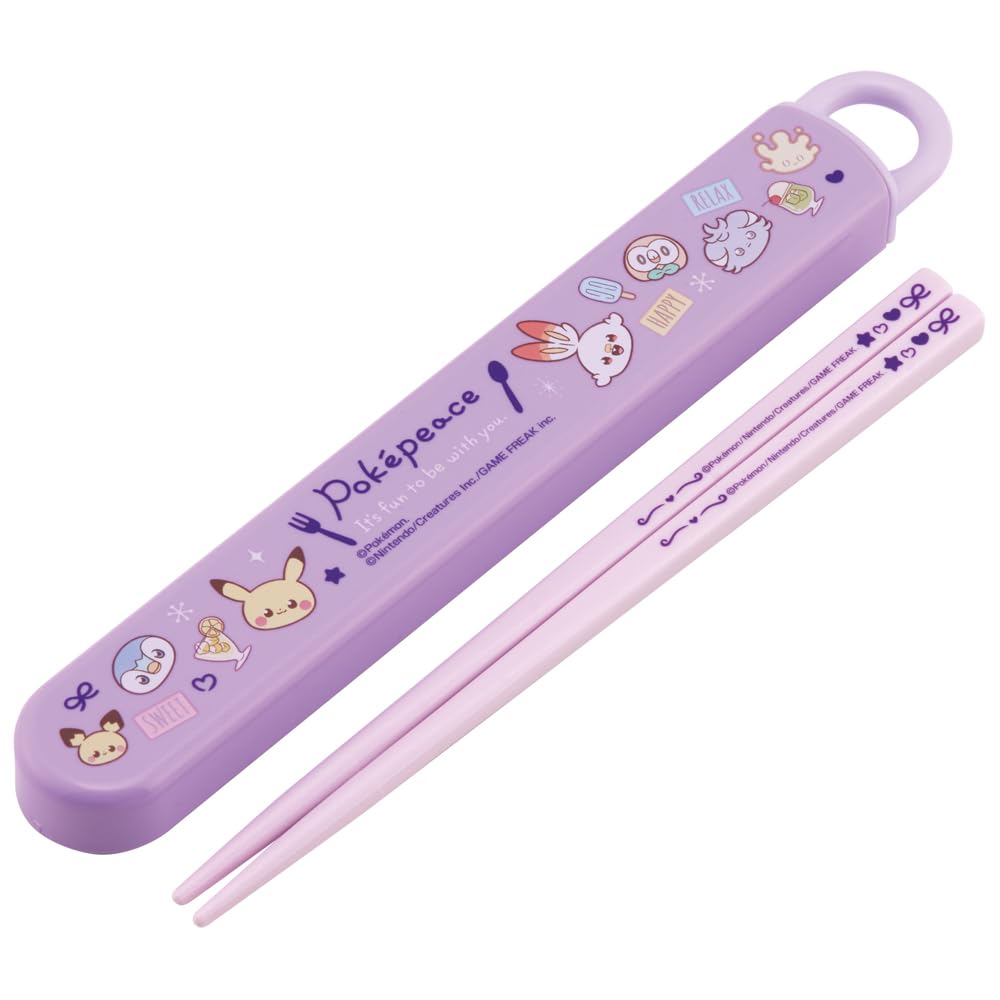 Skater Pokemon Chopsticks Set 16.5cm with Case for Kids Antibacterial Japan