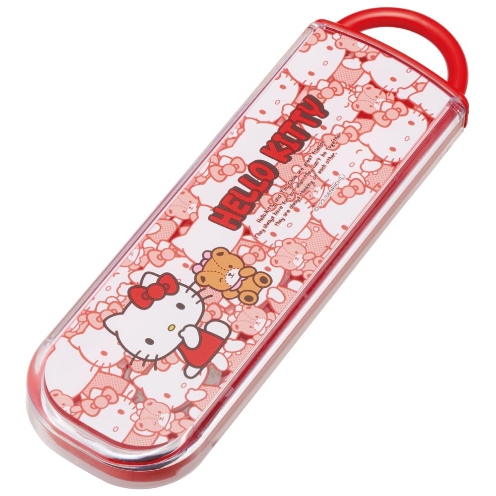 Skater Hello Kitty Kids Lunch Box Set with Chopsticks and Spoon Made in Japan