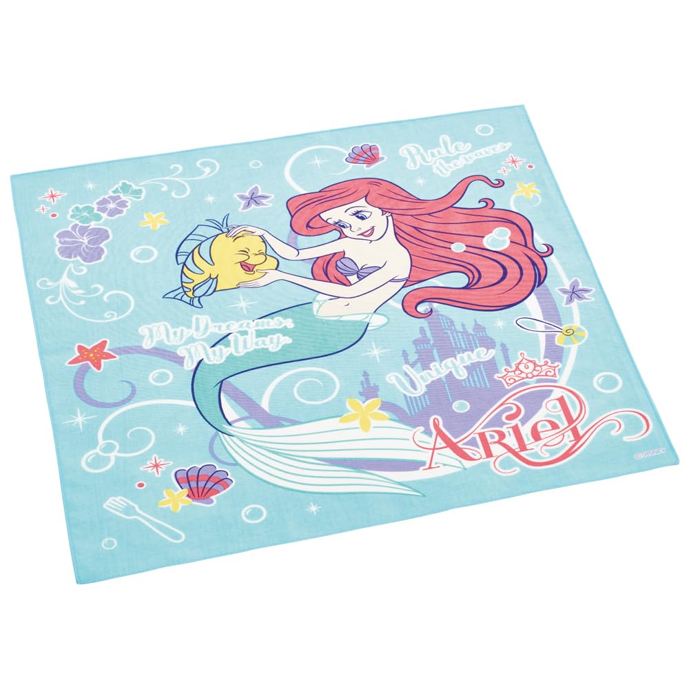 Skater Disney Ariel Kids Lunch Box With 43x43 cm Cloth - Made in Japan