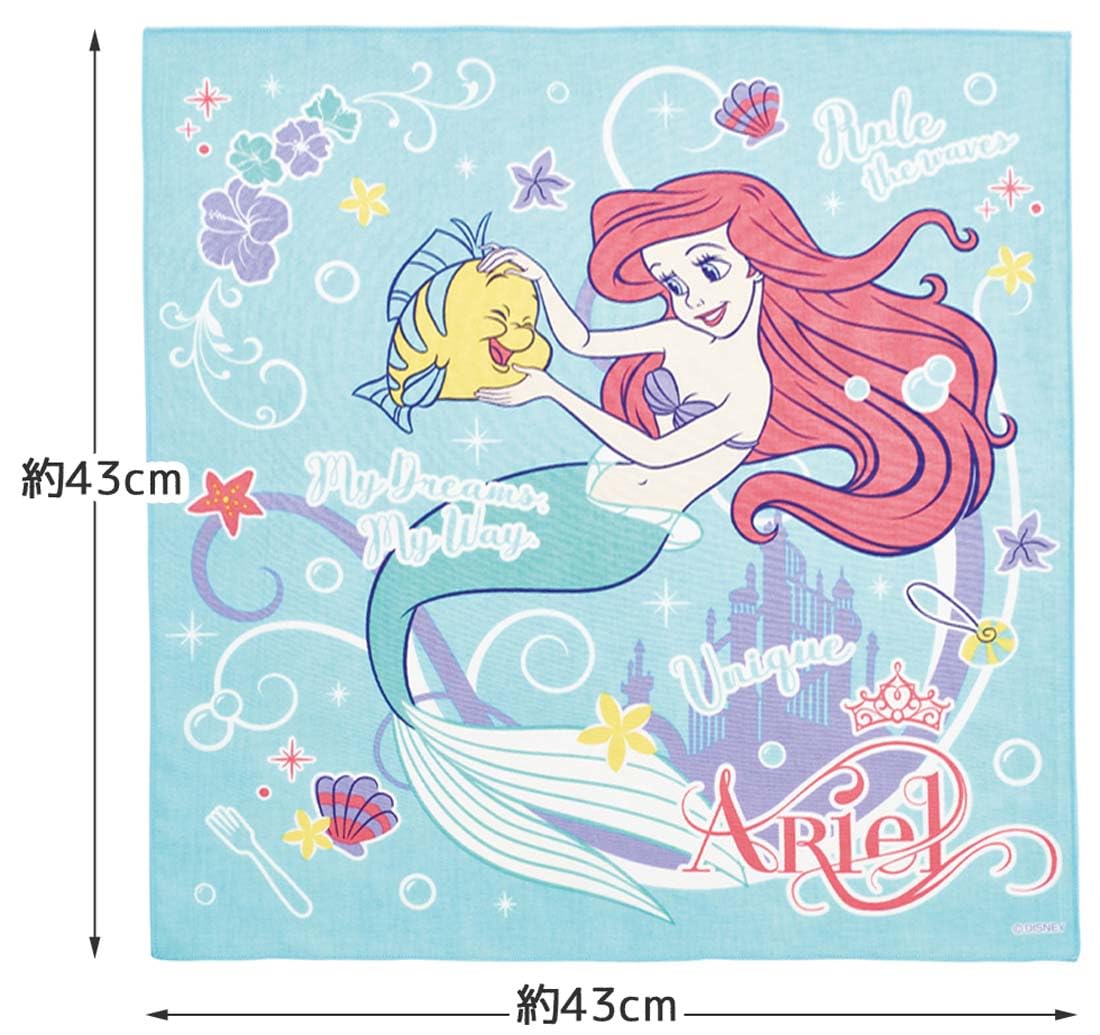 Skater Disney Ariel Kids Lunch Box With 43x43 cm Cloth - Made in Japan