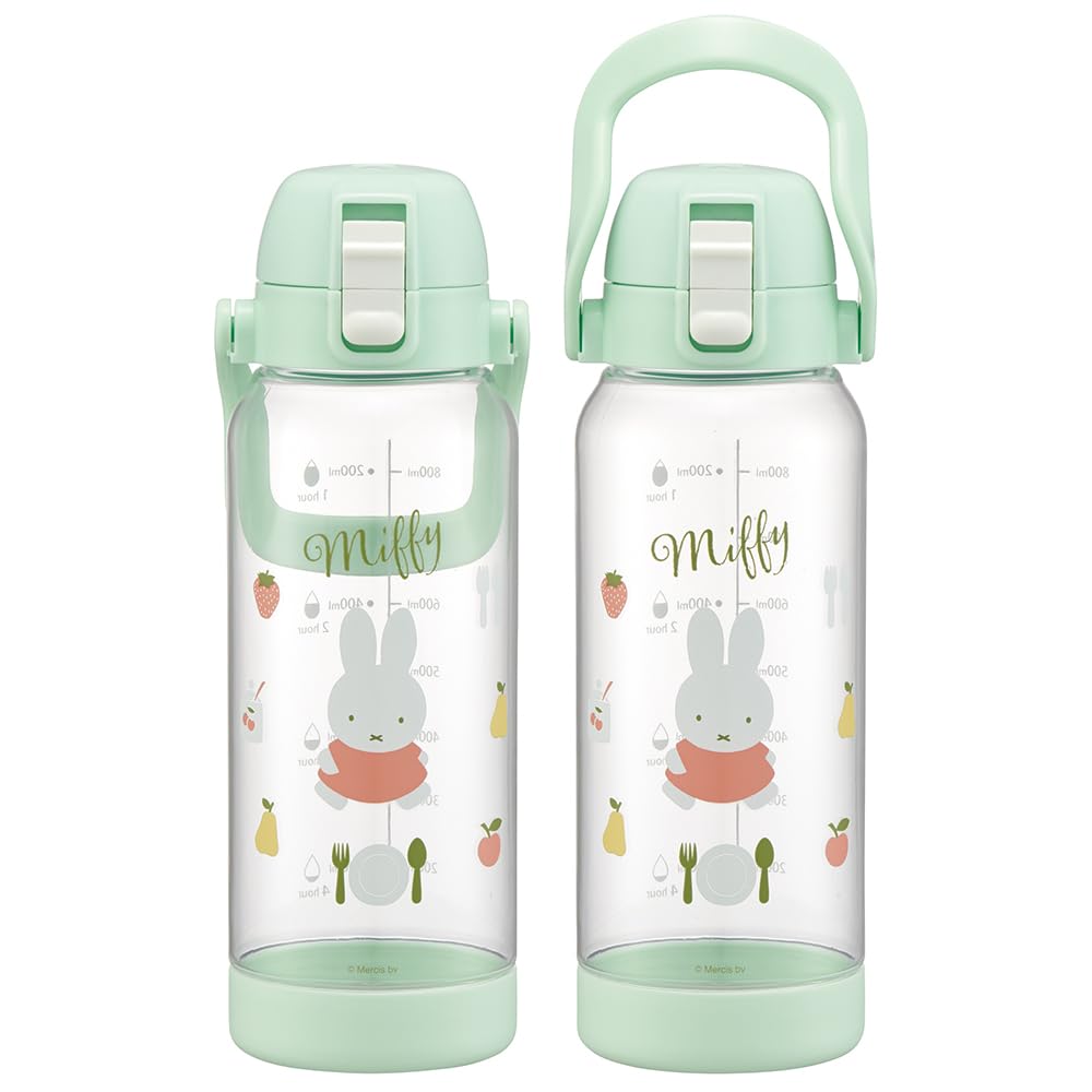 Skater Miffy Drink Marker Bottle 1L with Handle - Easy Drink Tracker