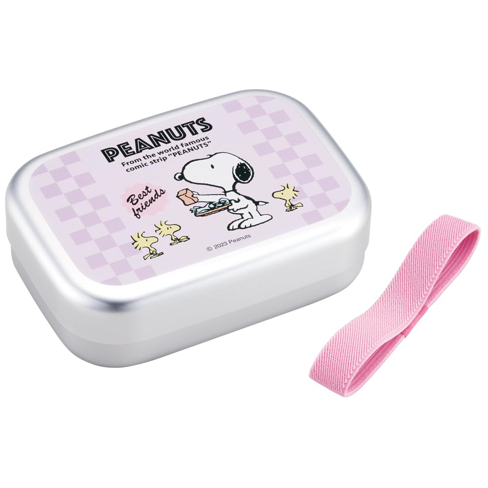 Skater Kids Lunch Box 370ml Aluminum with Belt Snoopy 80s Cafe Japan M