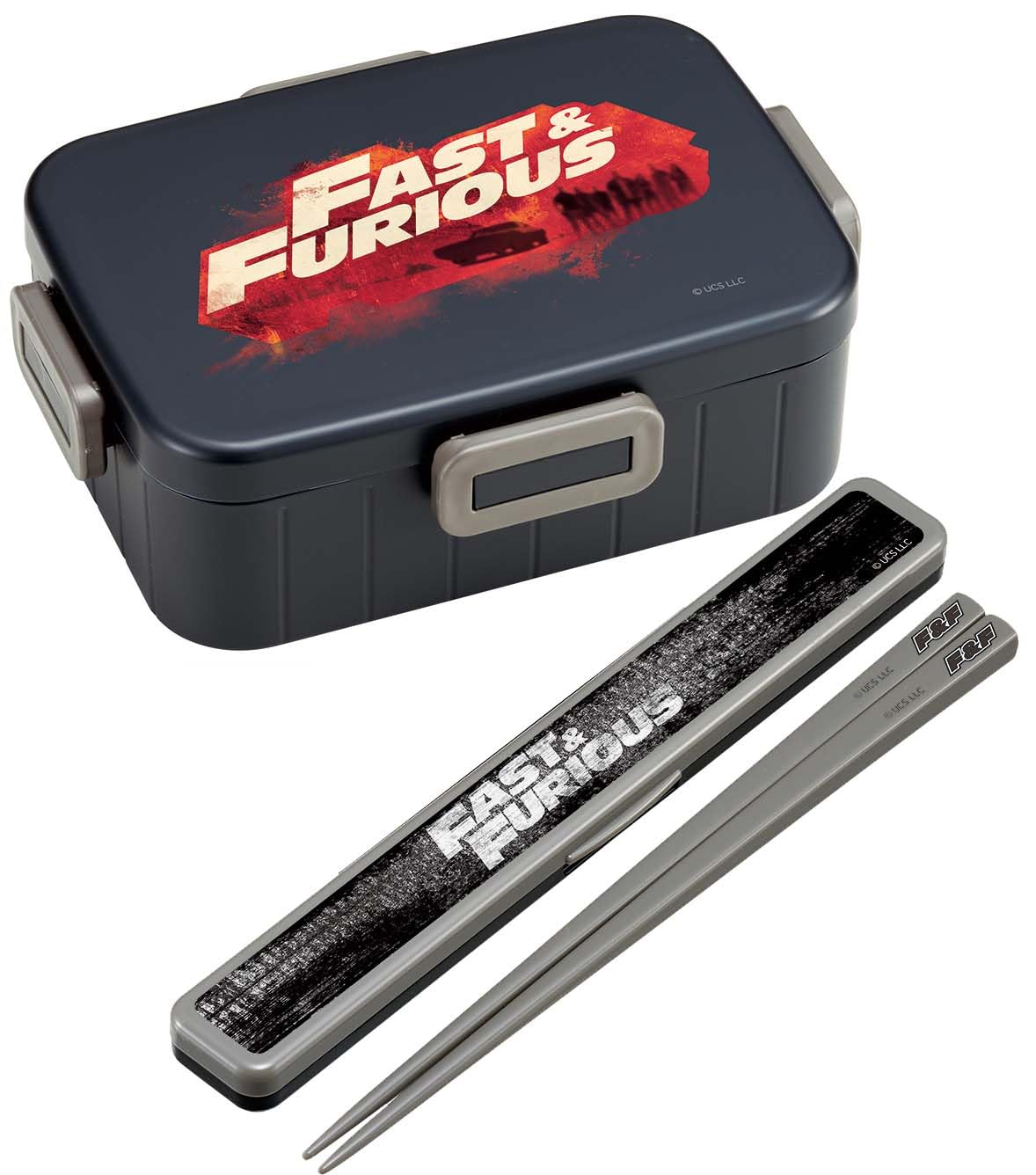 Skater Lunch Box 900ml Large Capacity 4-Point Lock Antibacterial Fast & Furious