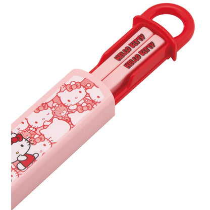 Skater Hello Kitty Kids Lunch Box Set with 16.5Cm Antibacterial Chopsticks