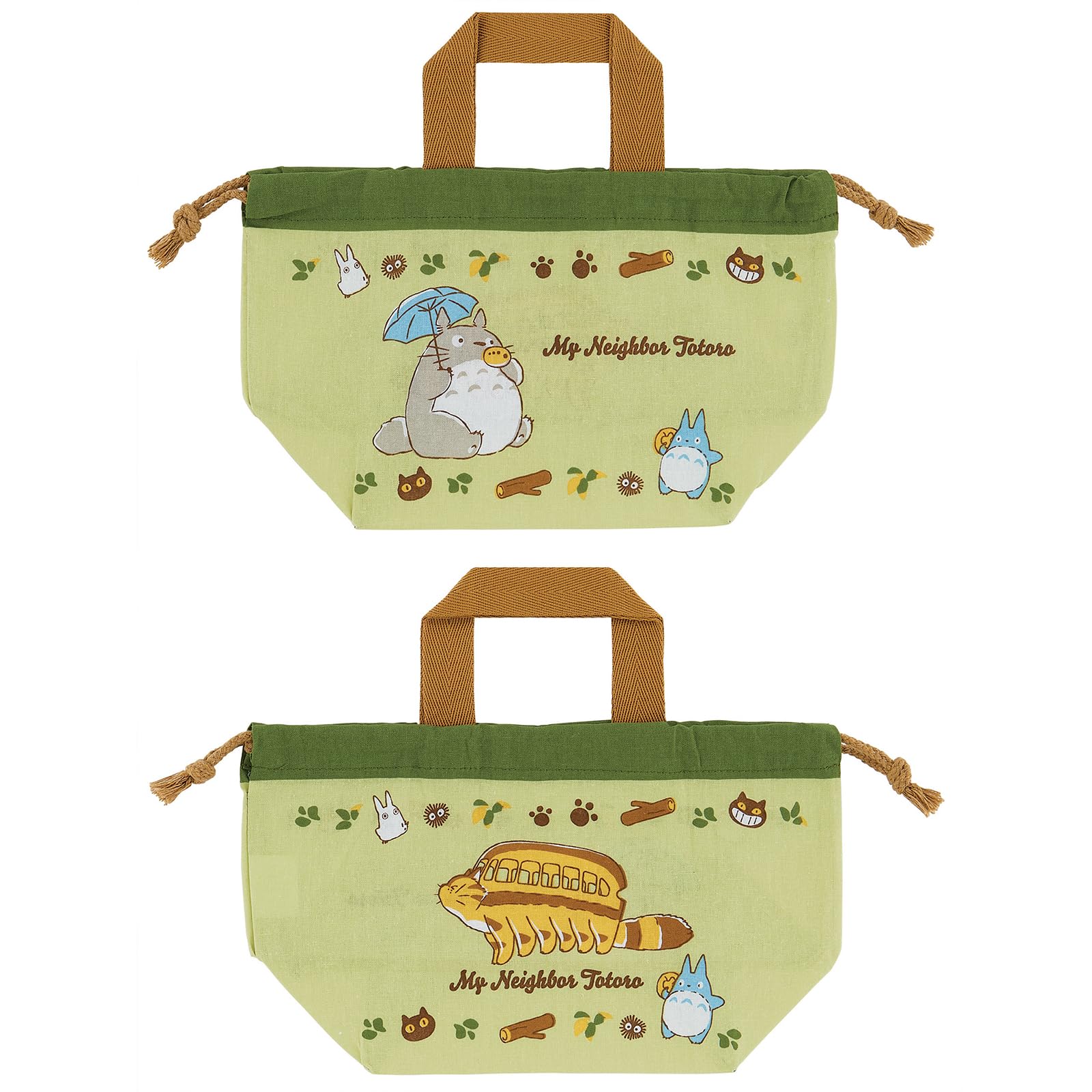 Skater Lunch Box Drawstring Bag Ghibli Totoro Cat Bus for Boys and Girls