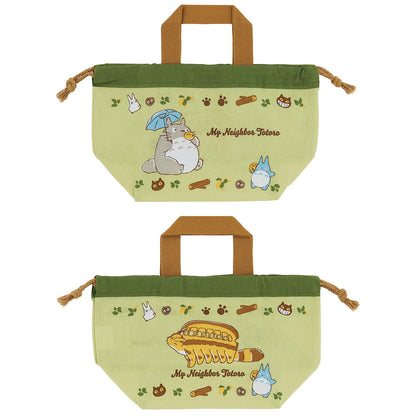 Skater Lunch Box Drawstring Bag Ghibli Totoro Cat Bus for Boys and Girls