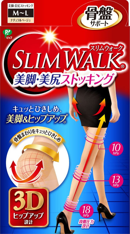 Slim Walk M-L Natural Beige Compression Stockings for Beautiful Legs and Buttocks
