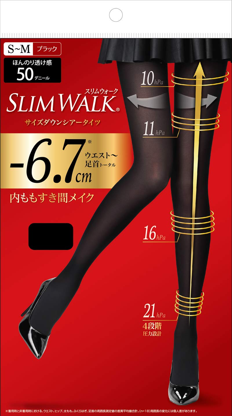 【新品未使用】SLIM WALK 50デニール タイツ M-L 6パック Slim-Walk-Size-Down-Sheer-