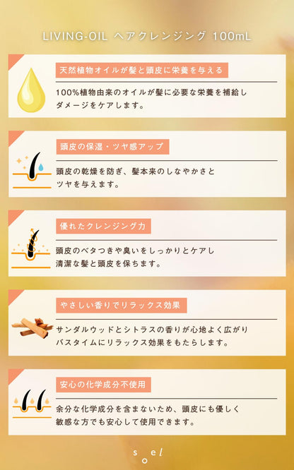 Soel Oil Hair Cleanser 100ml Silicone-Free Natural Scalp Care