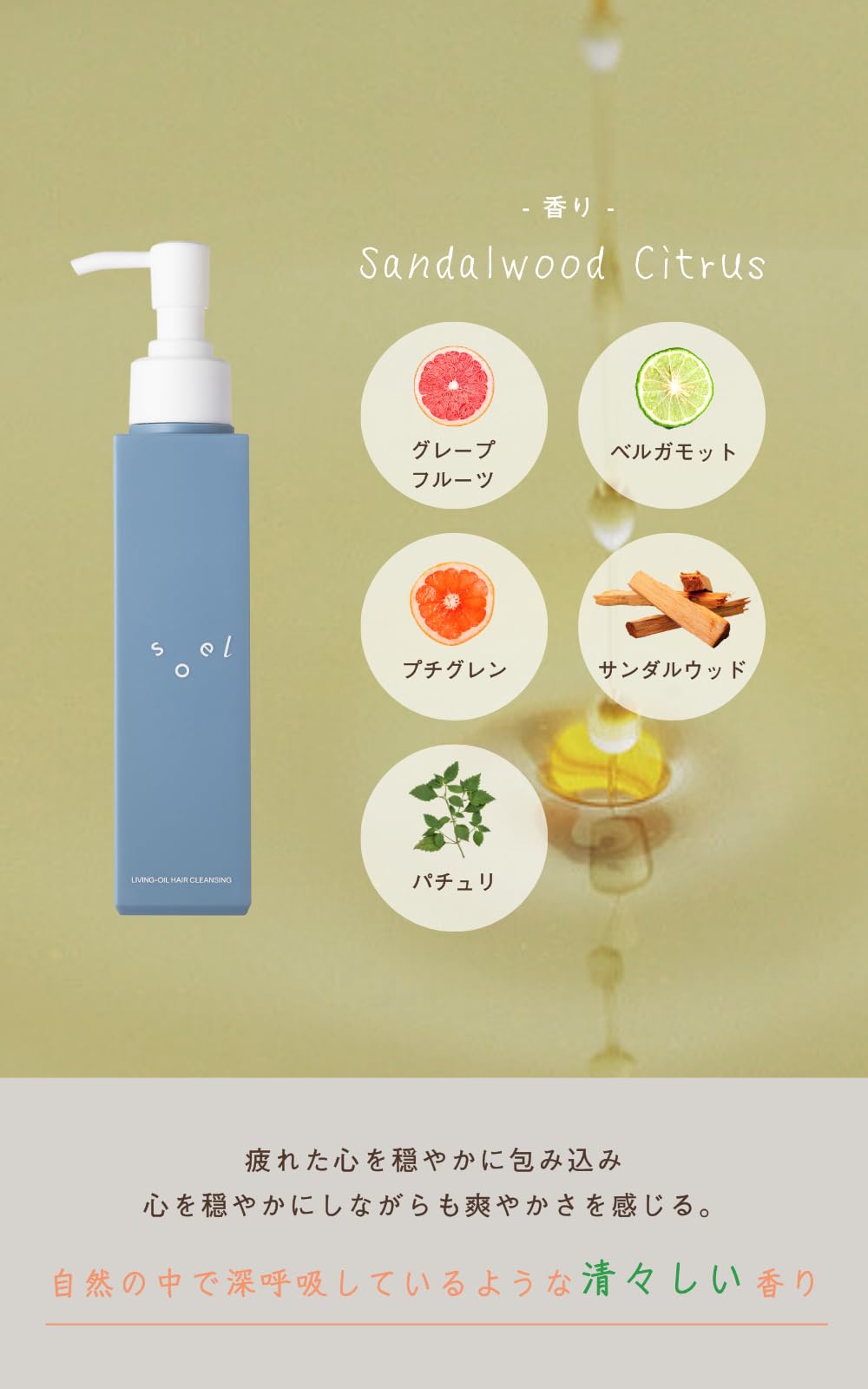 Soel Oil Hair Cleanser 100ml Silicone-Free Natural Scalp Care