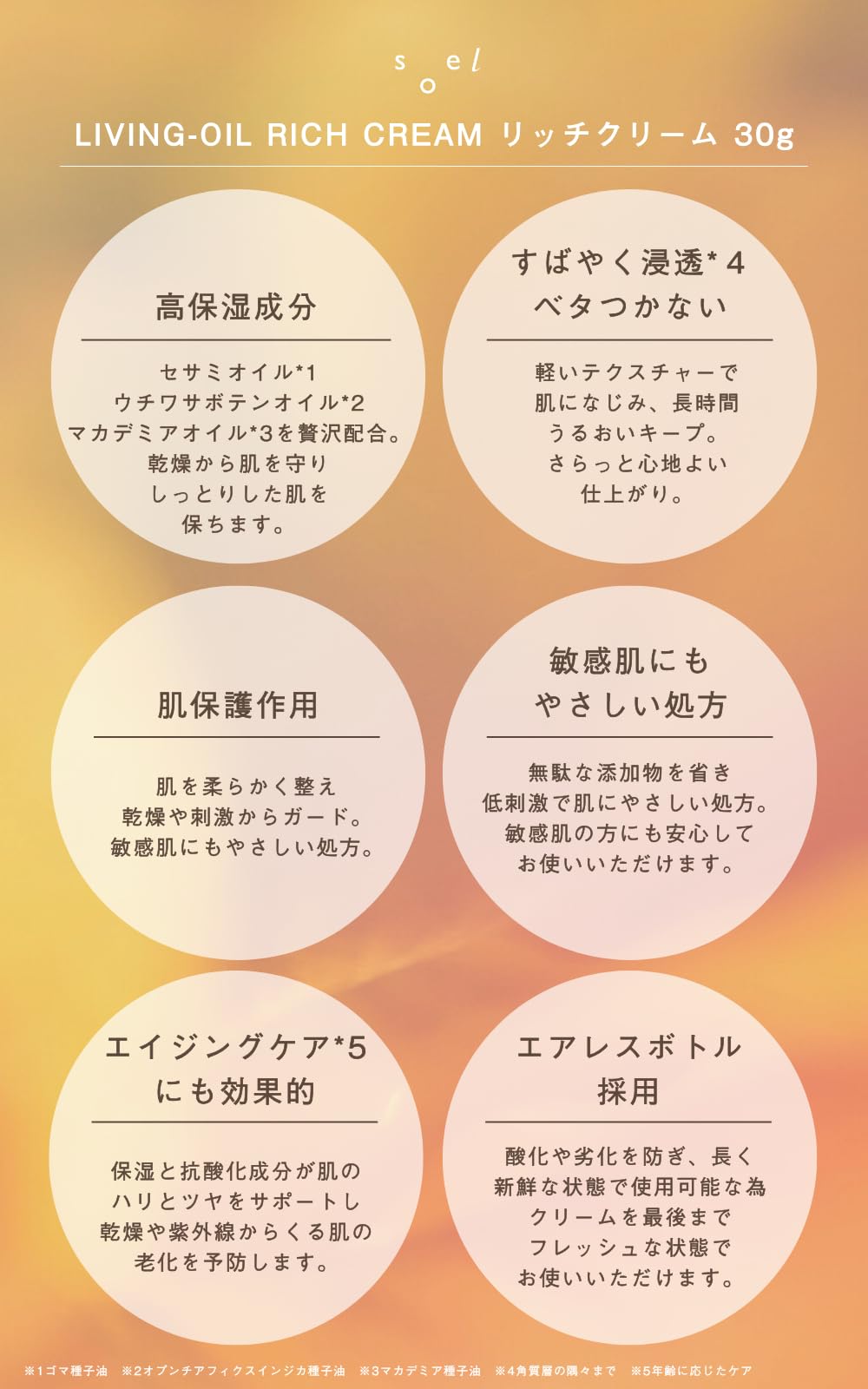 소엘 리빙 오일 리치 크림 30g 빠른 흡수 보습 천연 향