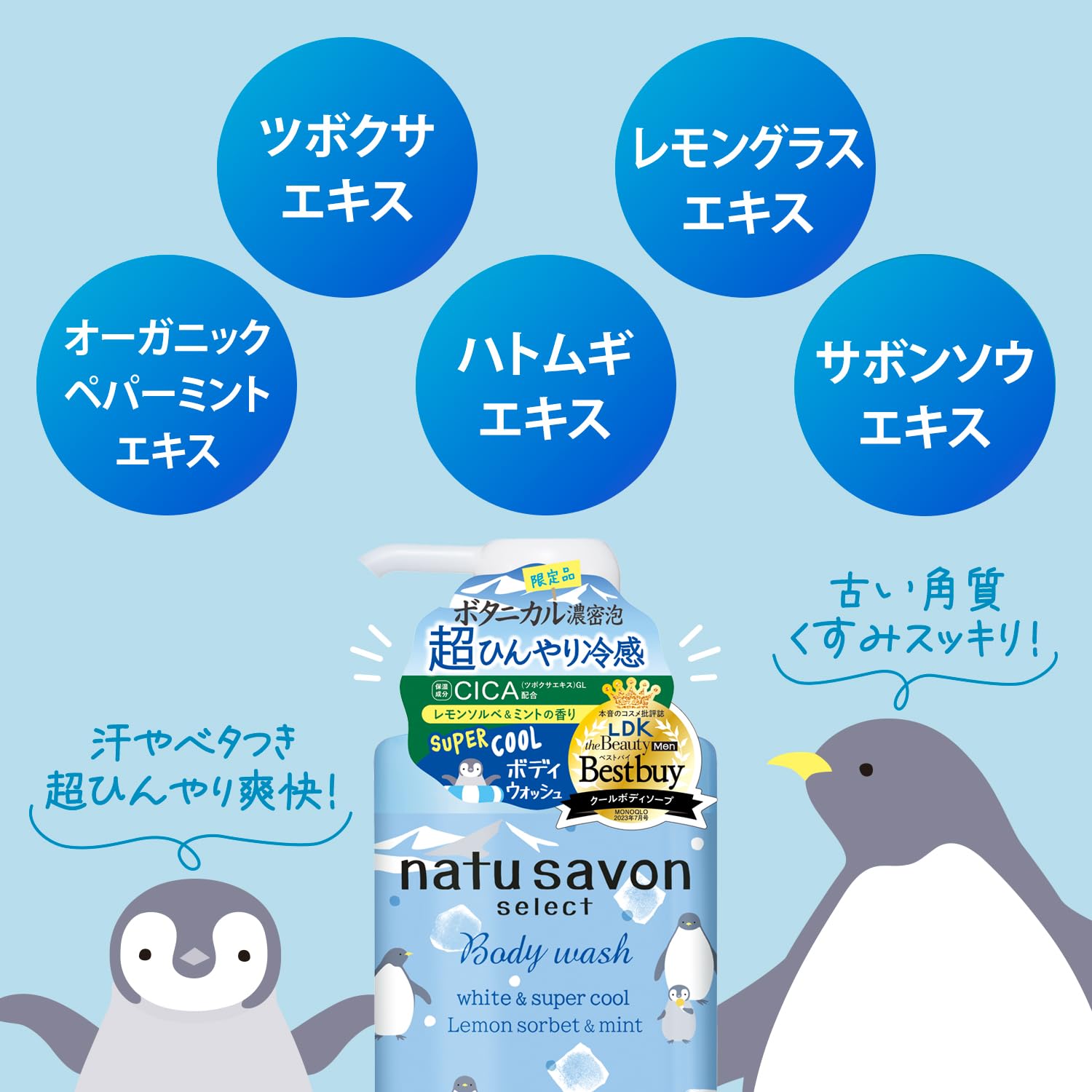 Softymo Natu Soap White Body Wash Super Cool 480ml Cooling Formula