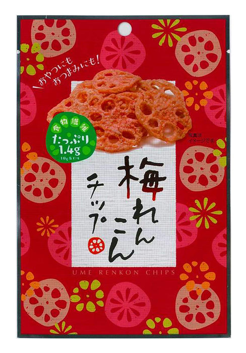 A Lot Of People Sokan Ume Renkon Japanese Plum Lotus Root Chips 18G Pack of 6