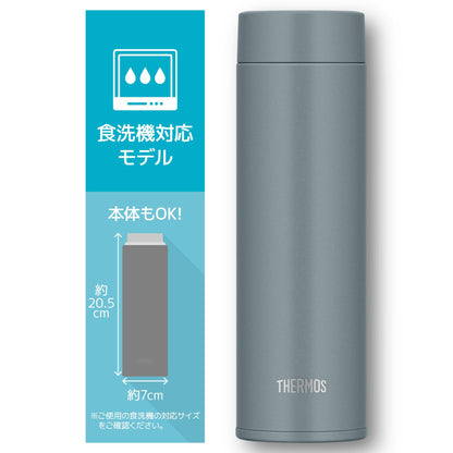 Thermos Vacuum Insulated Water Bottle 480ml Stainless Steel Dishwasher Safe Compact - Gray Green