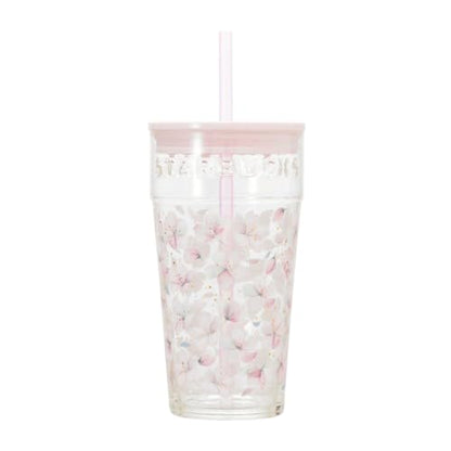 Starbucks Sakura2025 473Ml Pink Glass Tumbler Coffee Water Bottle Gift