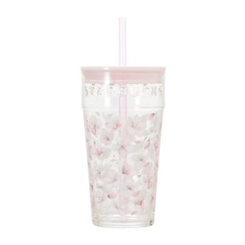 Starbucks Sakura2025 473Ml Pink Glass Tumbler Coffee Water Bottle Gift